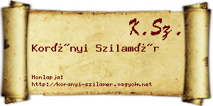 Korányi Szilamér névjegykártya